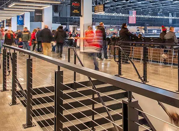 Cable railing at Fishers Event Center