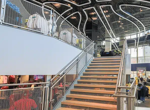 Cable railing at Fishers Event Center